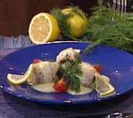 Roulades de tilapia aux herbes, sauce légère à l'ail grillé