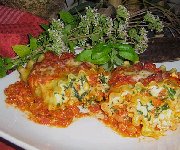Rouleaux de lasagne à la saucisses italienne, épinard et ricotta 