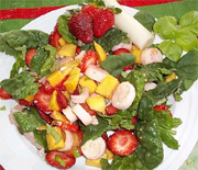 Salade de fraises et coeurs de palmiers