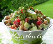 Salade de pois chiches rafraîchissante et sa vinaigrette crémeuse à l'aneth