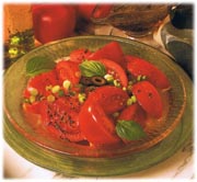 Salade de tomates au basilic