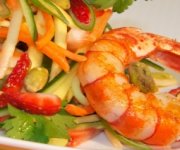 Salade fraîcheur aux crevettes et sa vinaigrette sucrée