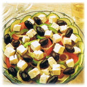 Salade de fromage feta et de tomates