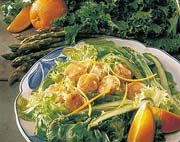 Salade de ptoncles, vinaigrette  l'orange et au gingembre