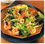 Salade tiède aux crevettes