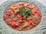 Soupe aux lentilles et aux tomates