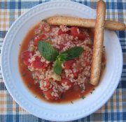 Soupe aux tomates et riz