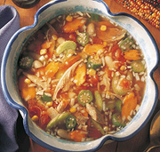 Soupe de gombos et riz au poulet