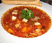 Soupe de légumes et tofu