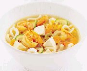 Soupe de miso aux crevettes et au tofu