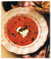 Soupe aux tomates et au basilic 1
