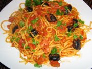 Spaghetti alla pancetta e olive