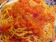 Spaghetti sauce tomate maison au vin blanc