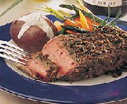 Steak à l'ail, à la coriandre et au poivre