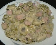 Tortellini au jambon et aux champignons